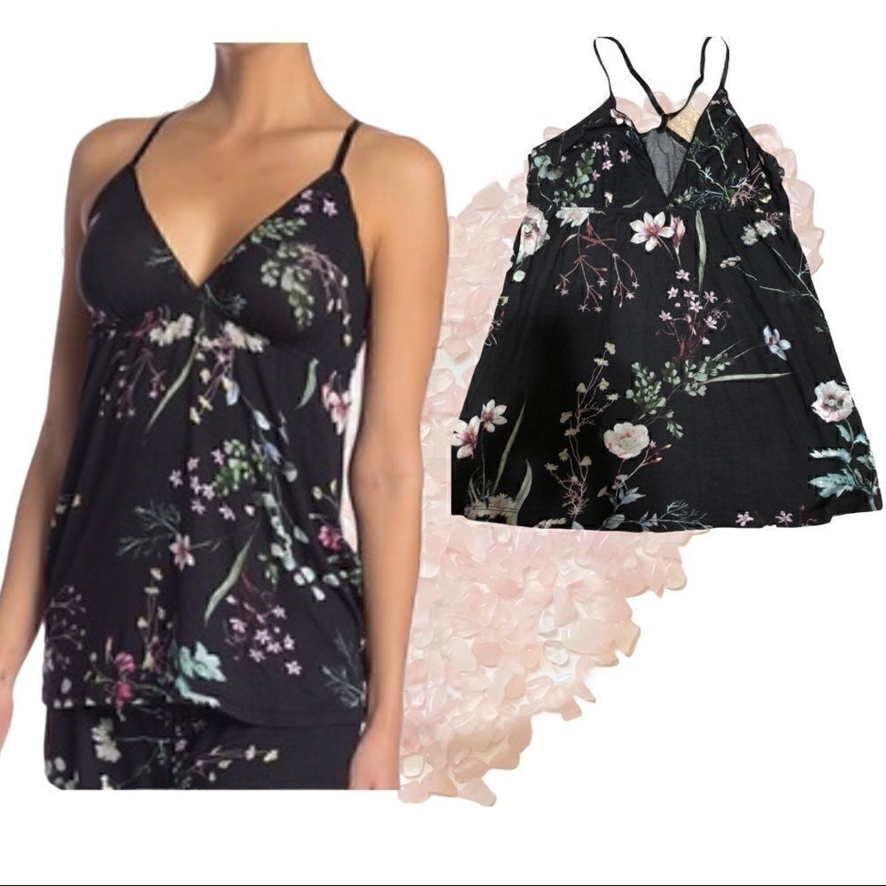 FLORA NIKROOZ Black XS Floral Cami
